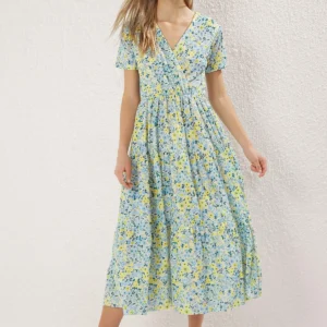 Women's Floral Midi Short Casual Regular Dress