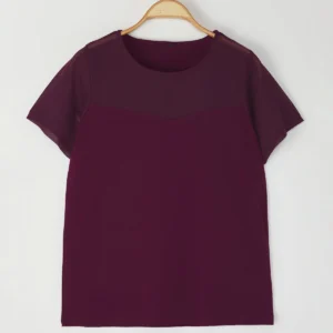 Curve Women's Plain Short Fitted Plus Size Blouse