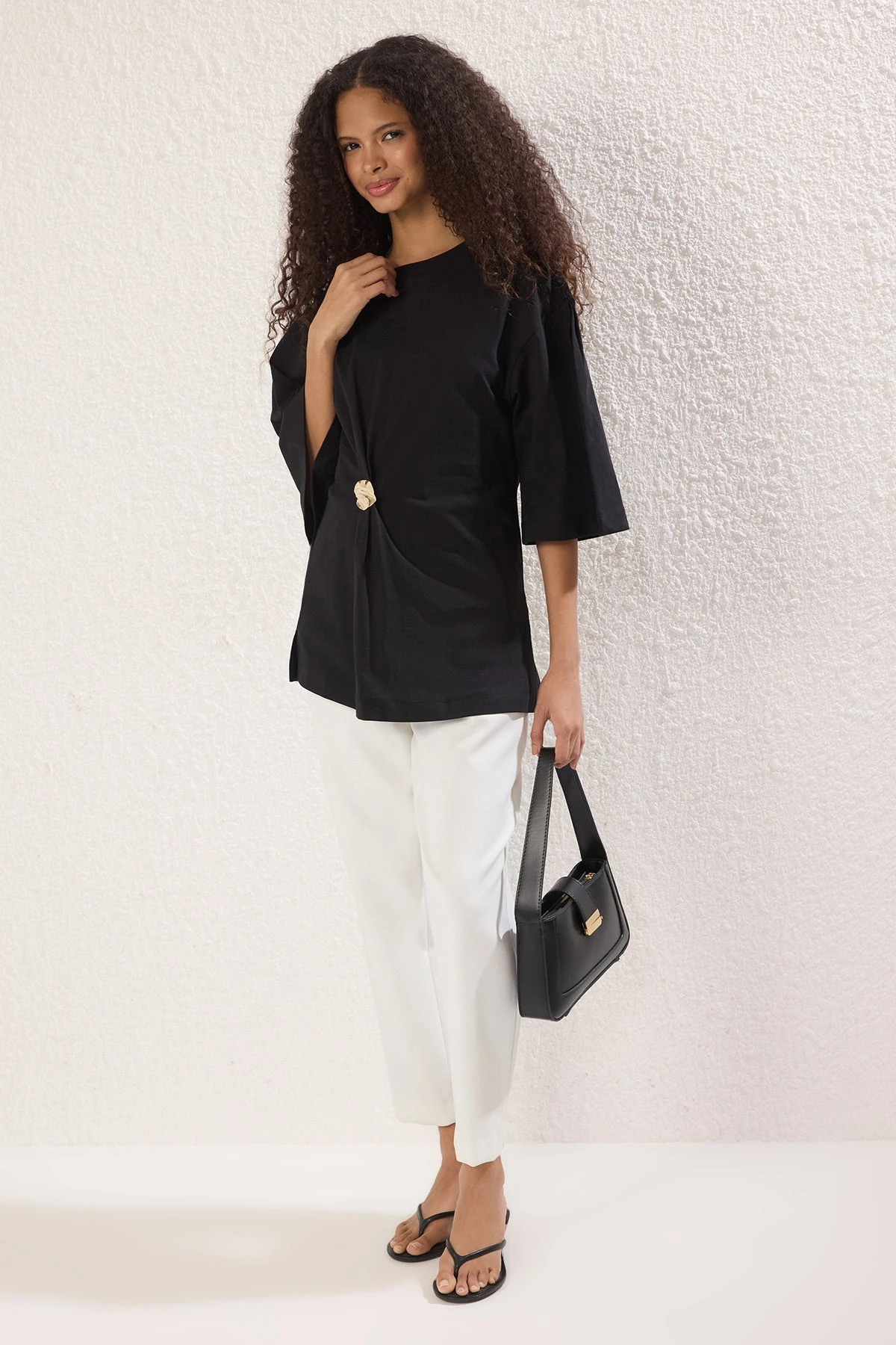 Women's Straight Three Quarter Sleeve Regular Blouse