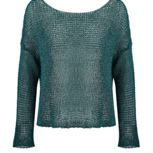 Trendyolmilla Women's Blue Openwork Long Regular Sweater