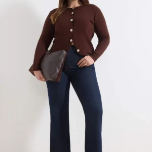Trendyol Curve Women's Flat Long Regular Plus Size Cardigan