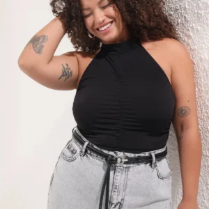 Curve Women's Straight Sleeveless Fitted Plus Size Blouse