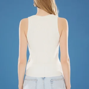 Women's Plain Sleeveless Slim Blouse