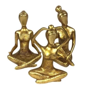 3 Piece Decorative Yoga Girl Gold