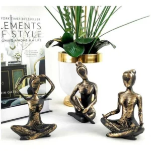 3 Piece Decorative Yoga Girl Black