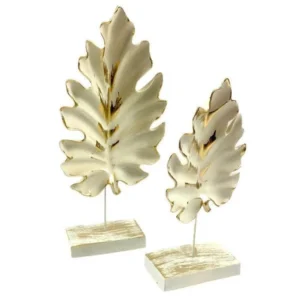 2 Pcs Decorative Pedestal Sycamore Leaf